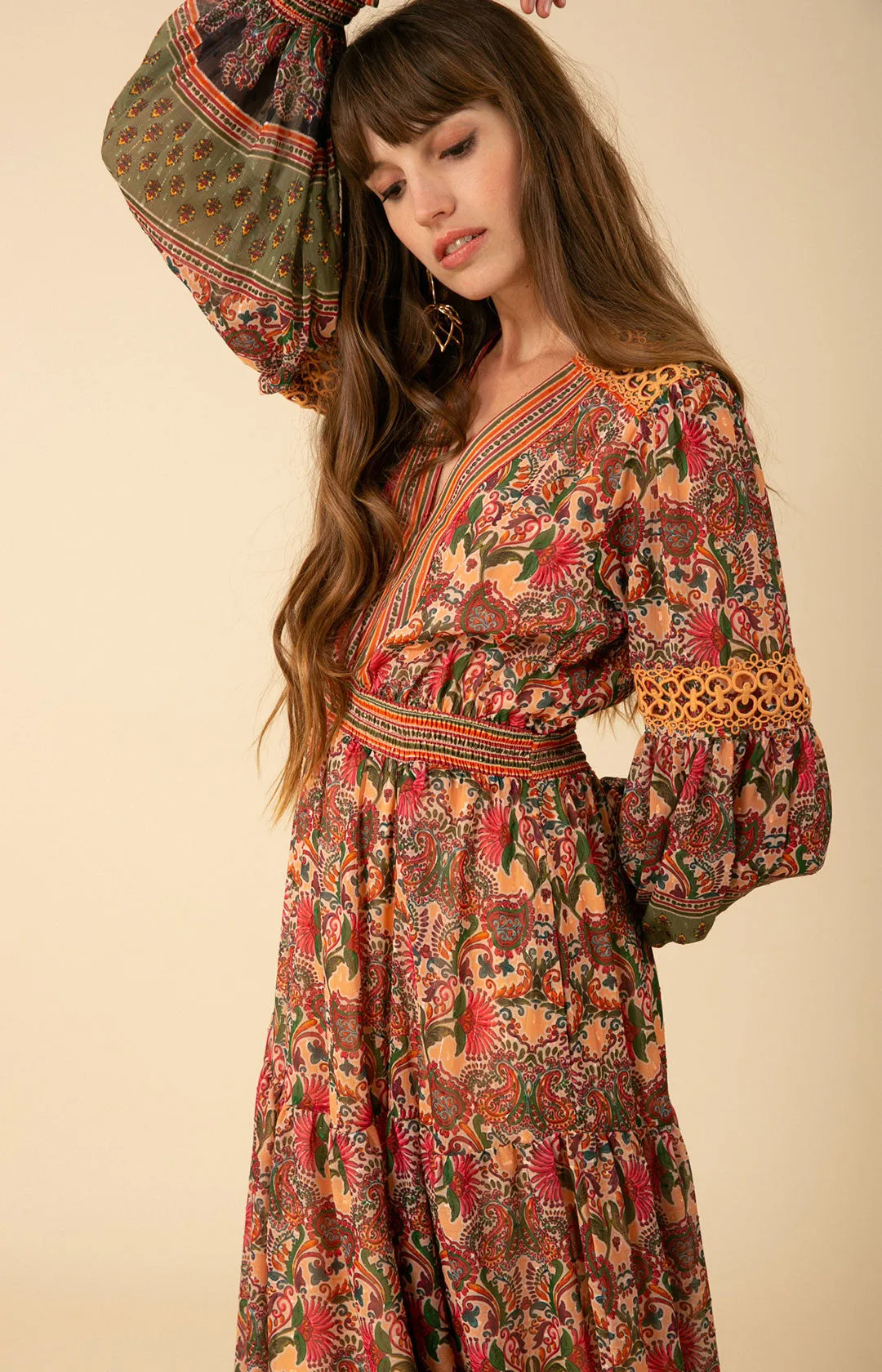 Albane Lurex Jacquard Chiffon Maxi Dress sold by Hale Bob product image thumbnail 3