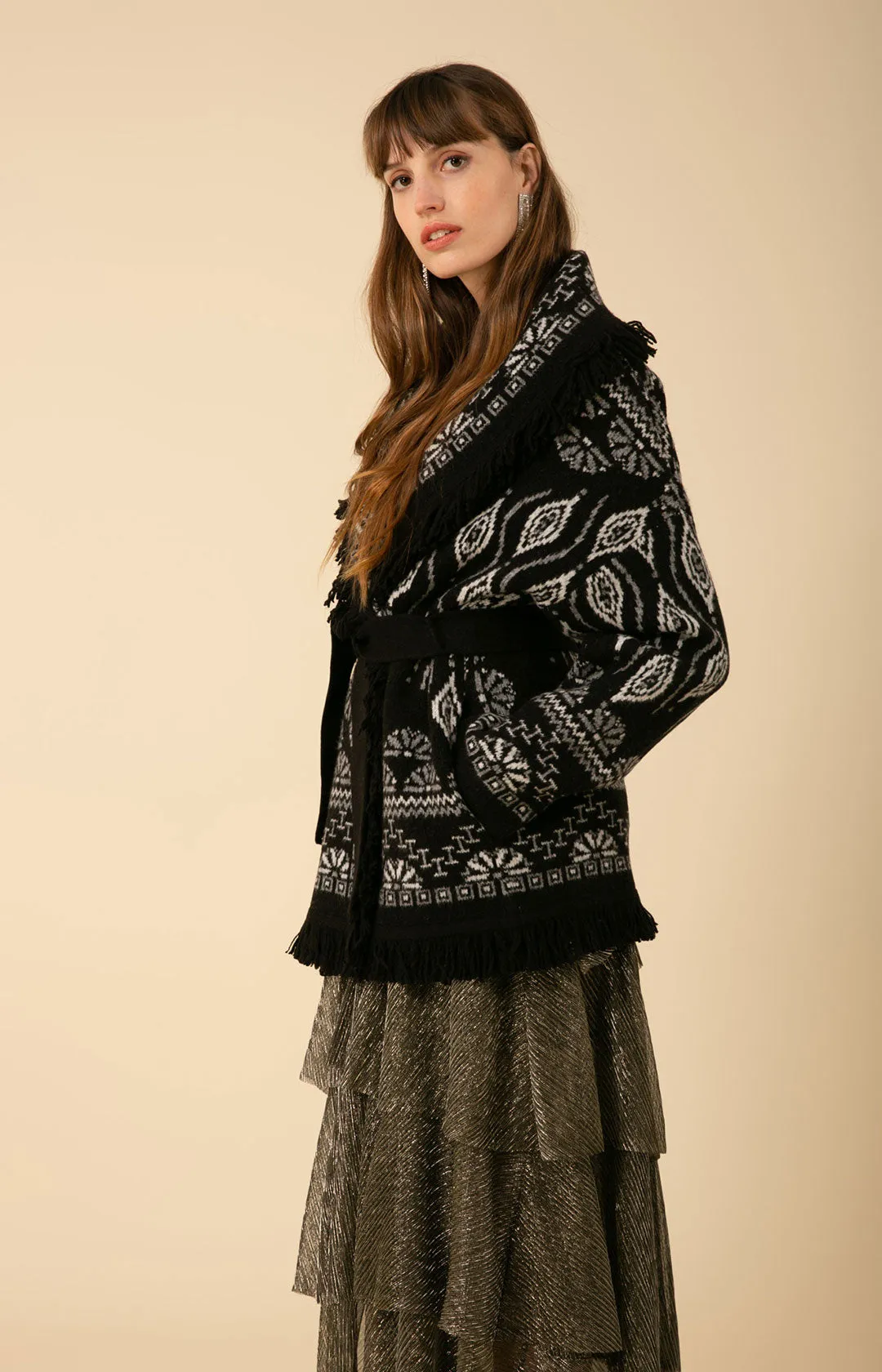 Emmy Fringe Wrap Sweater sold by Hale Bob product image thumbnail 3