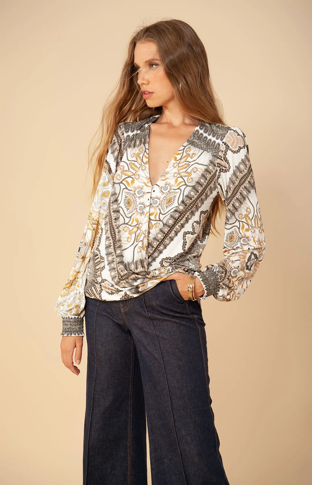 Zyana Jersey Wrap Top sold by Hale Bob product image thumbnail 5