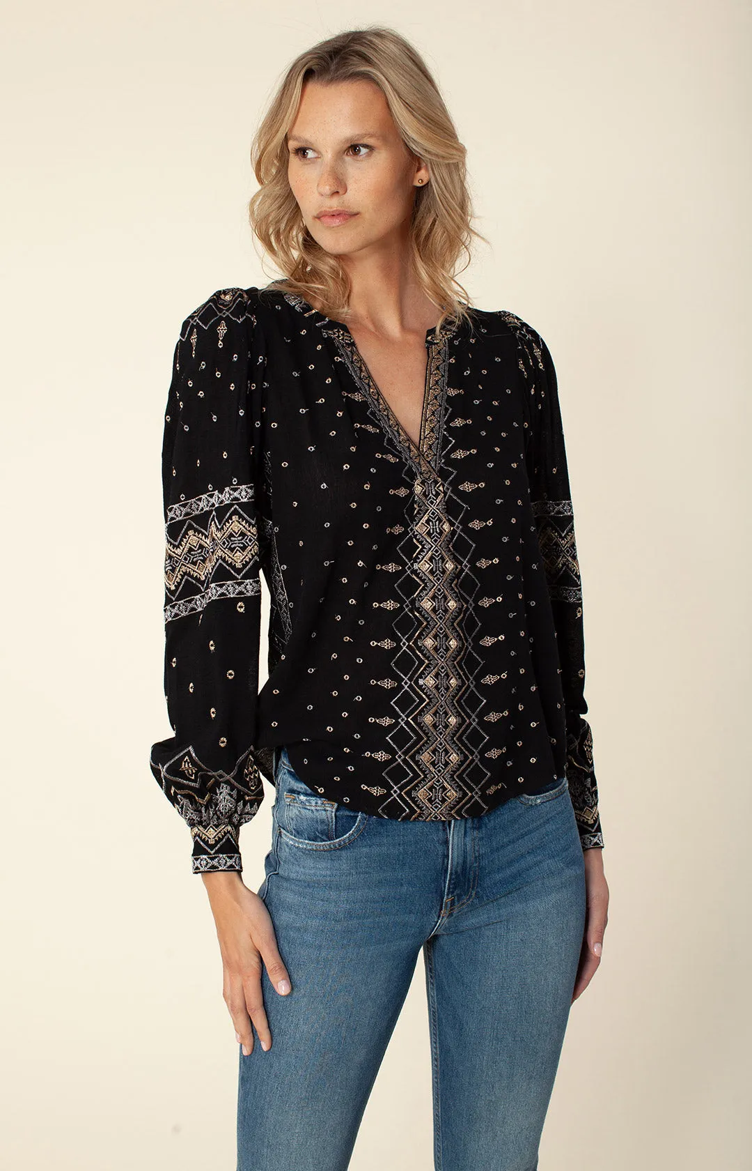 Evelyn Embroidered Top sold by Hale Bob