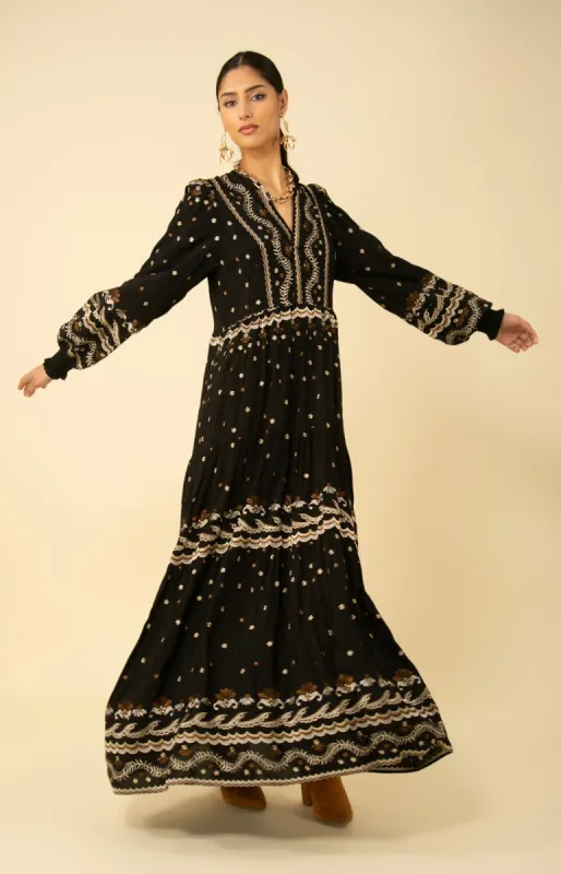 Audrey Embroidered Maxi Dress sold by Hale Bob