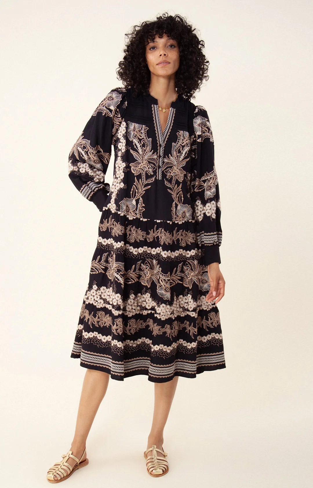 Janina Embroidered Midi Dress sold by Hale Bob product image thumbnail 5