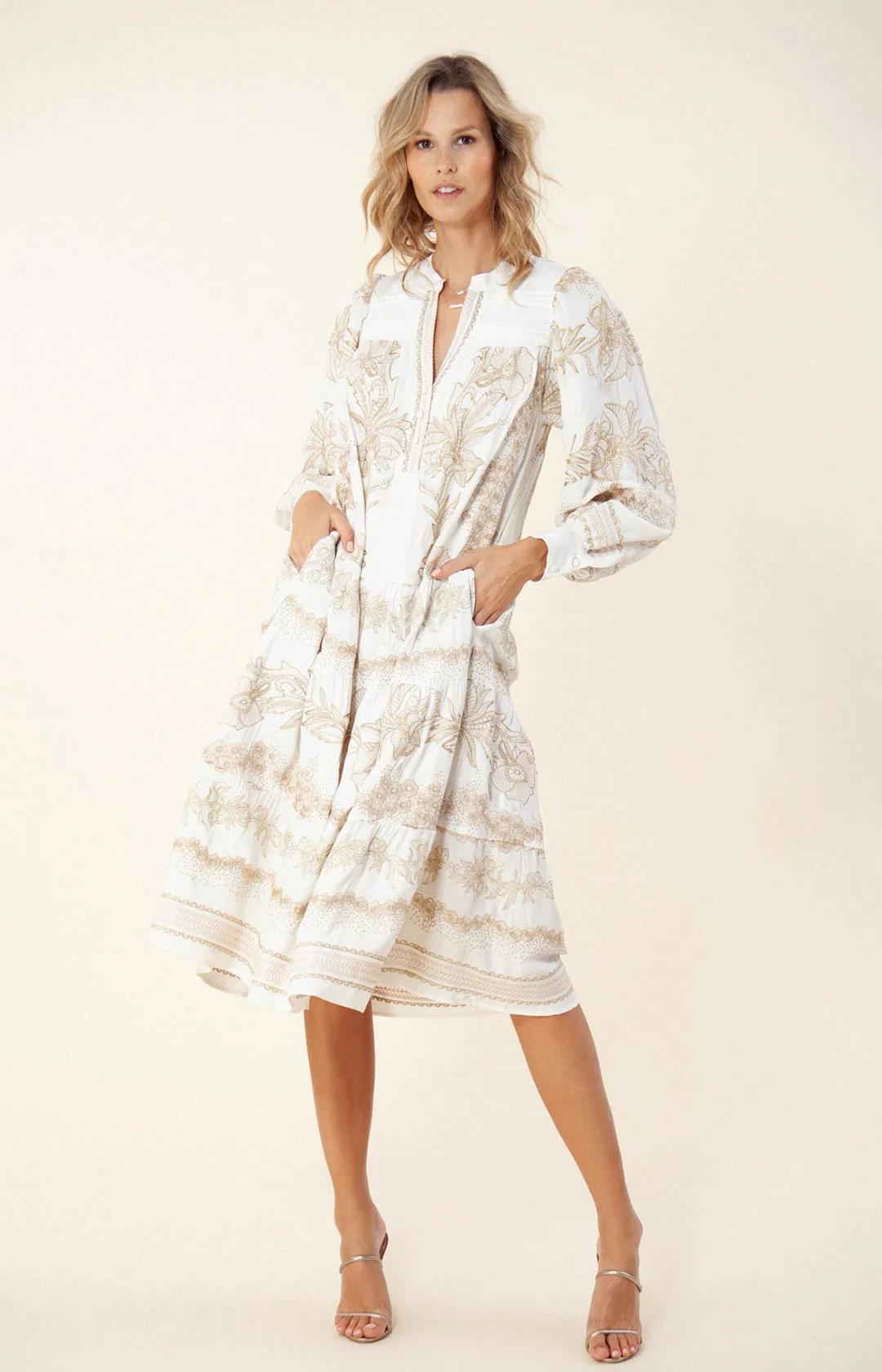 Janina Embroidered Midi Dress sold by Hale Bob product image thumbnail 4