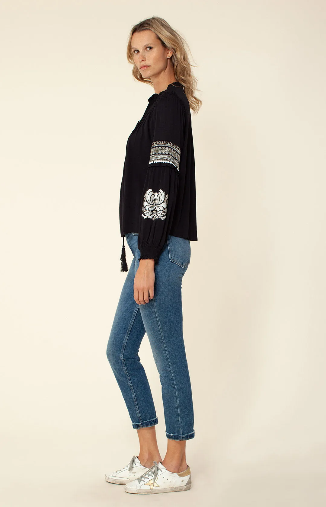 Reign Embroidered Lace-up Top sold by Hale Bob product image thumbnail 2