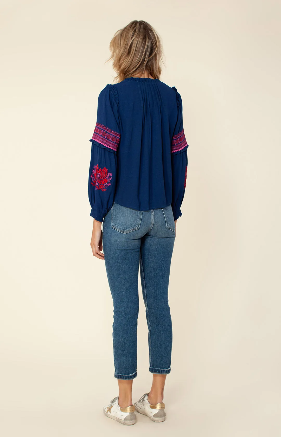 Reign Embroidered Lace-up Top sold by Hale Bob product image thumbnail 5