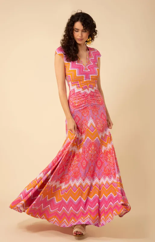 Angela Shirred Maxi Dress sold by Hale Bob
