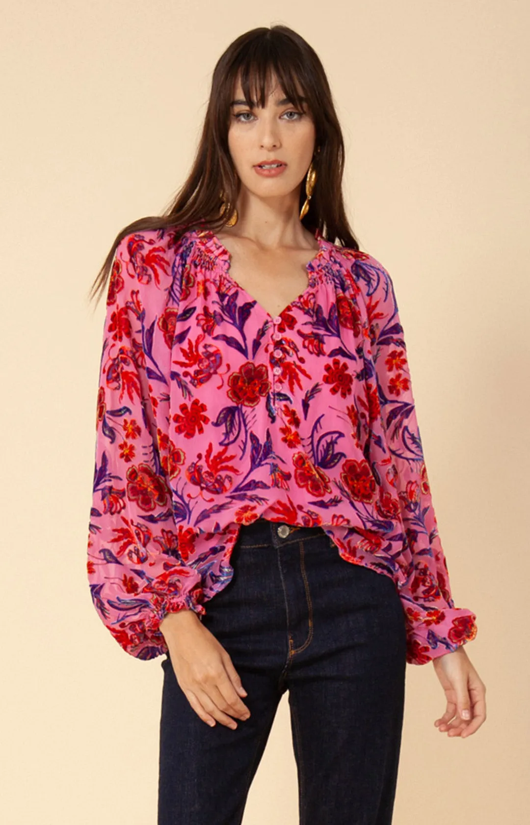 Cordelia Velvet Burnout Top sold by Hale Bob product image thumbnail 3