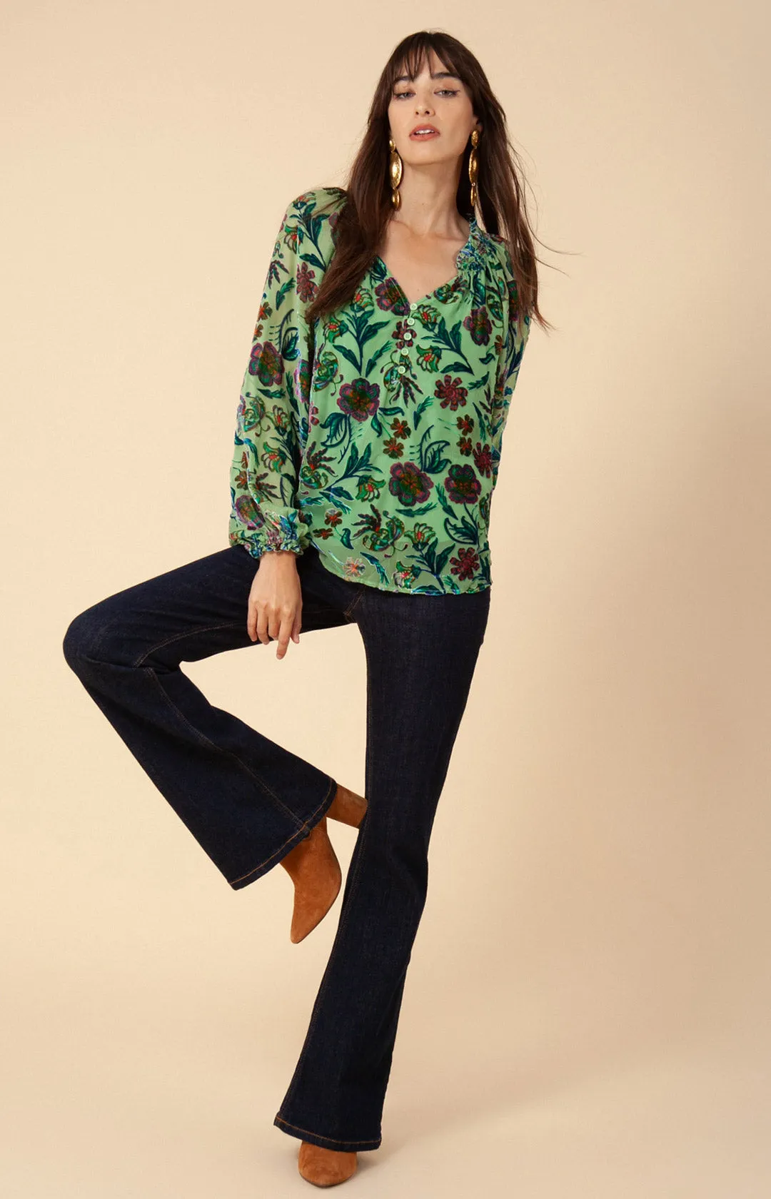 Cordelia Velvet Burnout Top sold by Hale Bob product image thumbnail 5