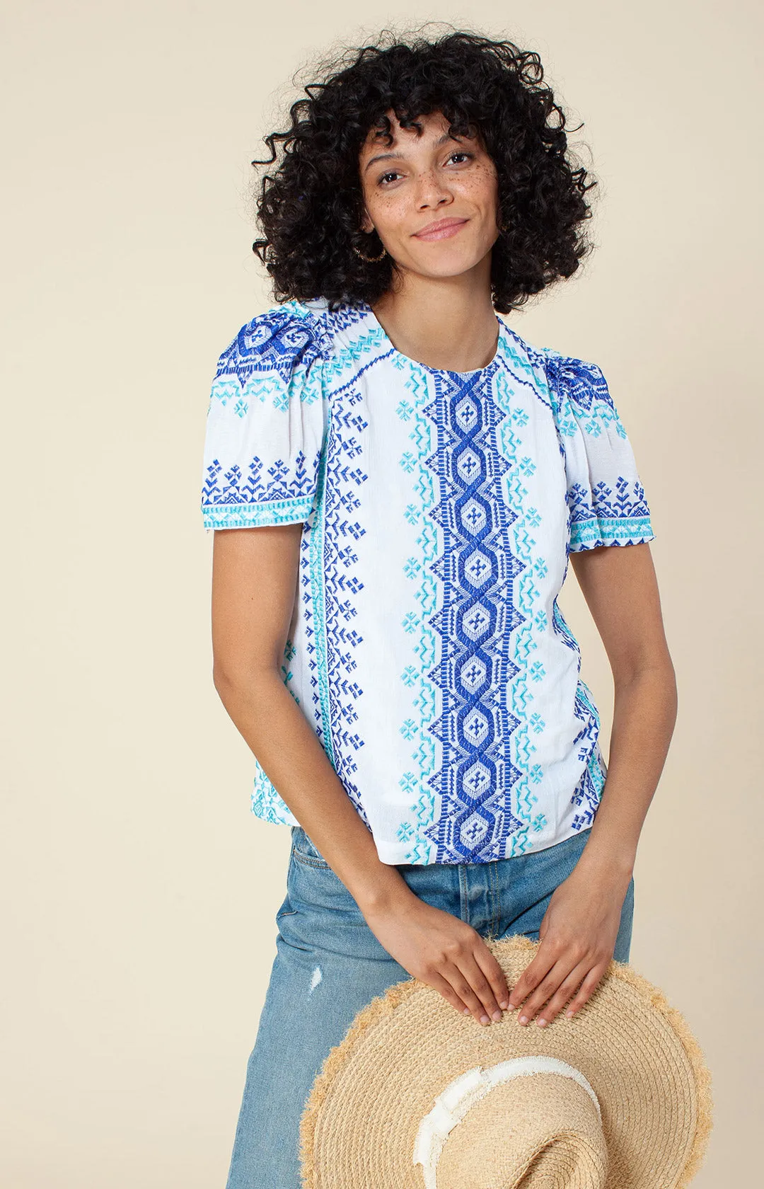 Chara Embroidered Top sold by Hale Bob