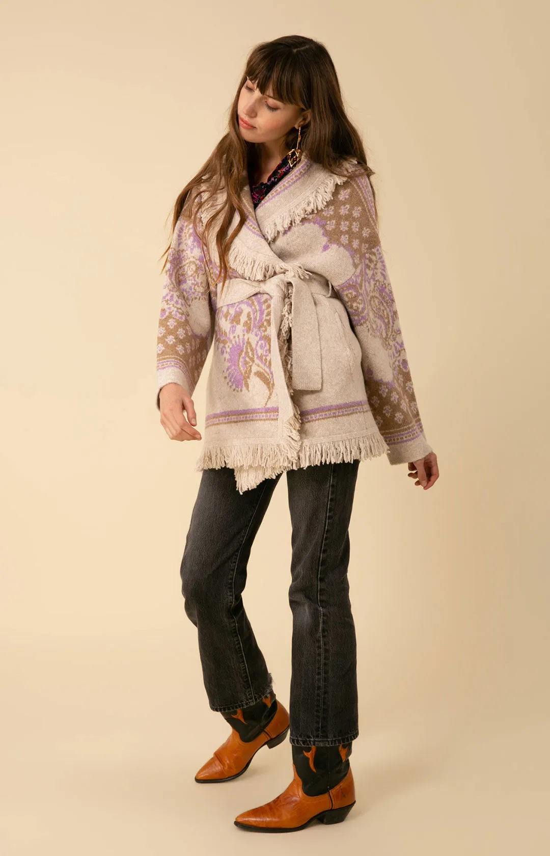Zelie Wool Blend Wrap Sweater sold by Hale Bob product image thumbnail 4
