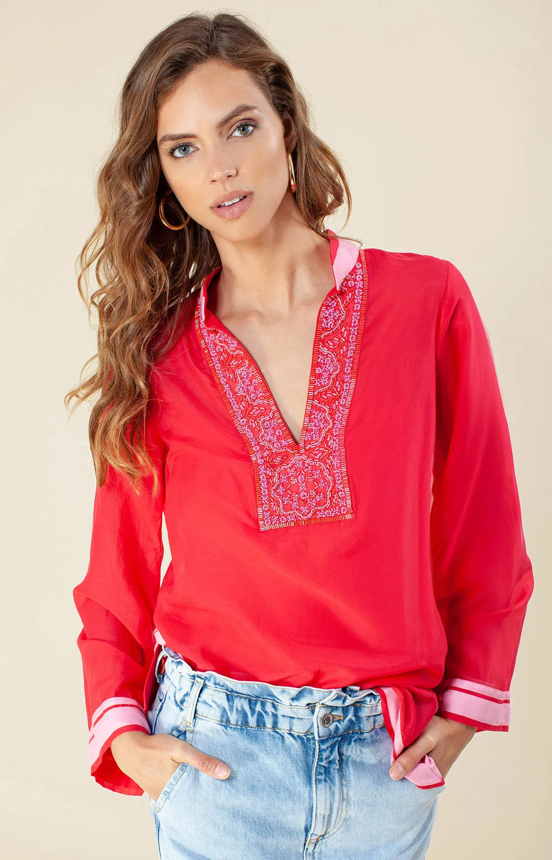 Joanna Solid Voile Tunic sold by Hale Bob product image thumbnail 4