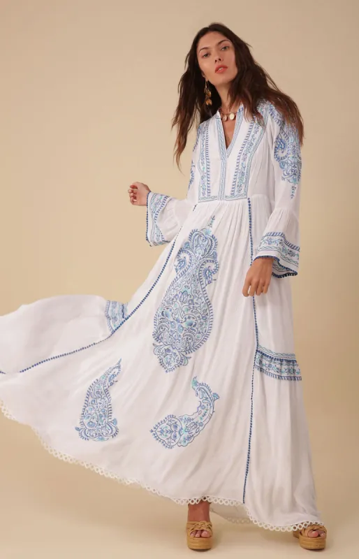 Isabel Embroidered Maxi Dress sold by Hale Bob