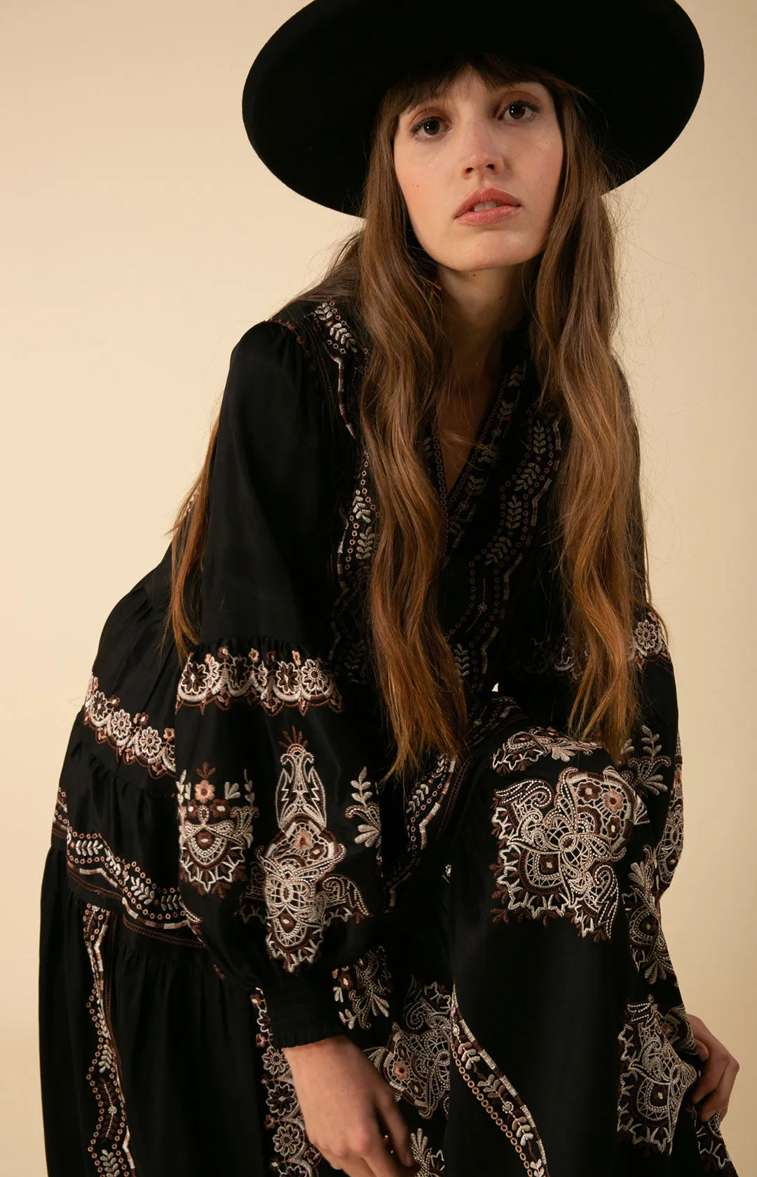 Lily Embroidered Maxi Dress sold by Hale Bob product image thumbnail 3