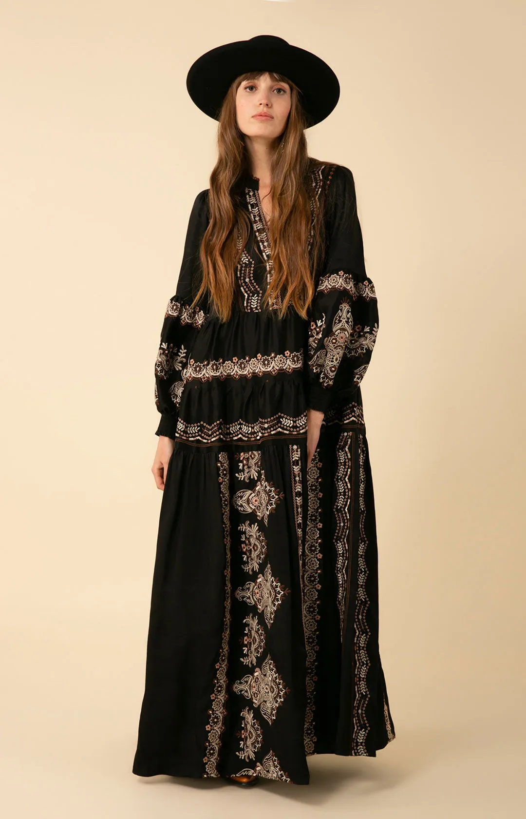 Lily Embroidered Maxi Dress sold by Hale Bob