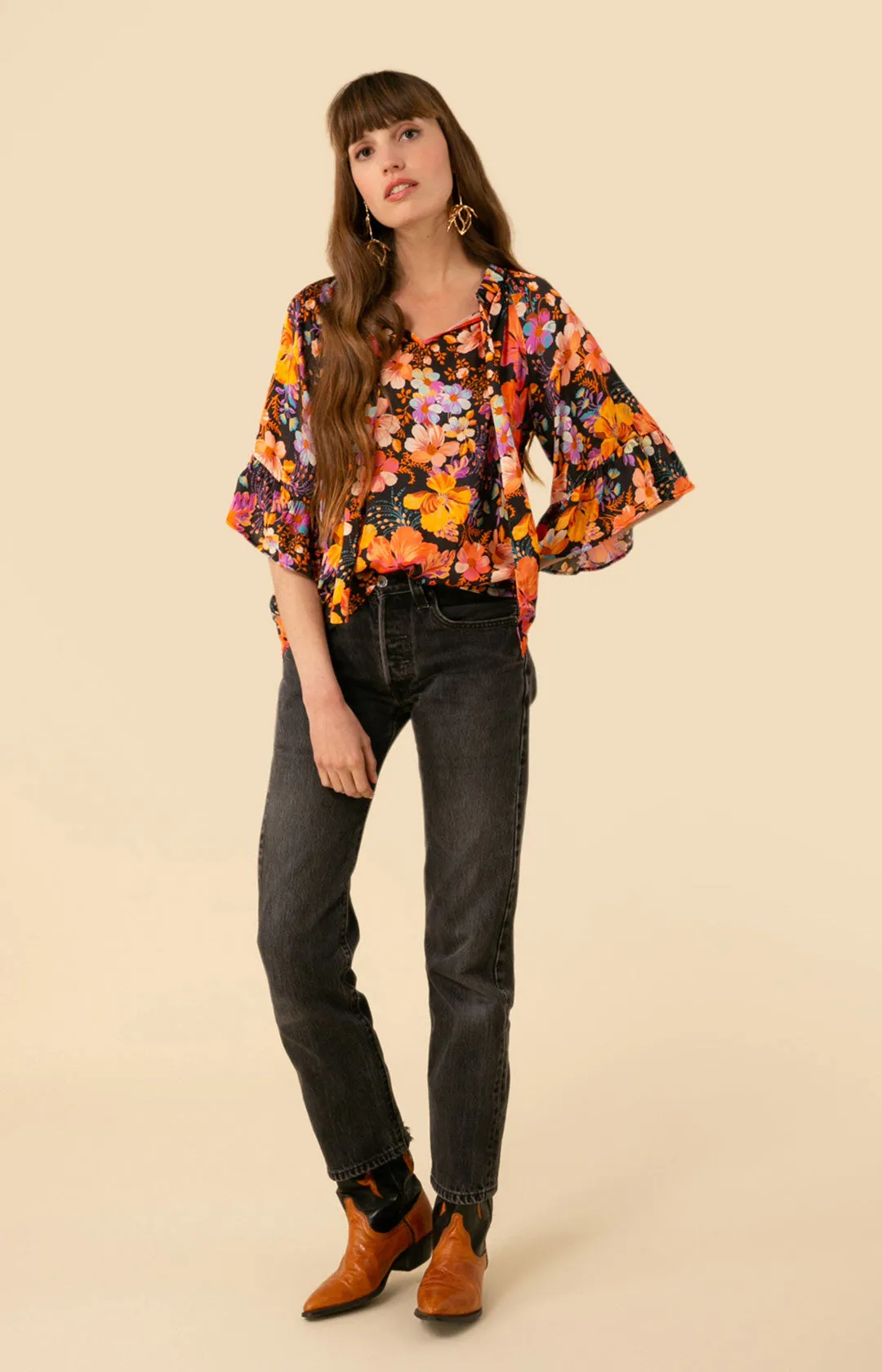 Alix Flutter Sleeve Top sold by Hale Bob