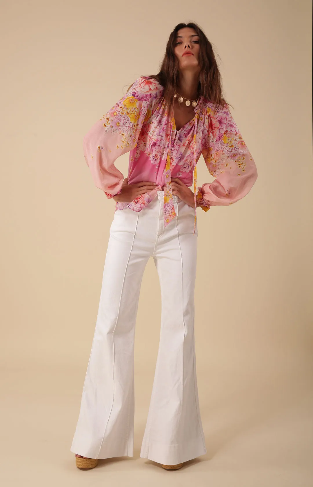 Blake Flare Leg Denim Trouser Made in California sold by Hale Bob