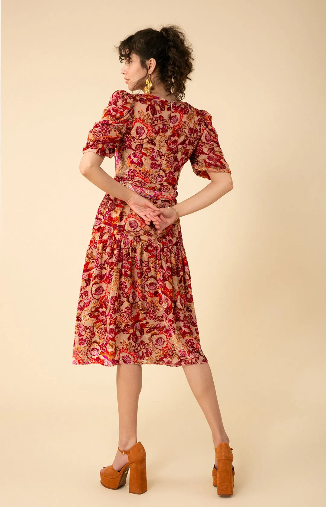 Mia Velvet Burnout Midi Dress sold by Hale Bob product image thumbnail 2