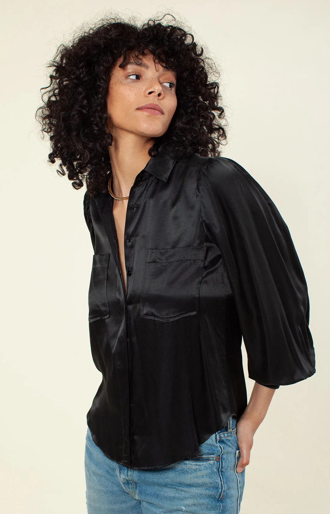 Yamei Solid Silk Top sold by Hale Bob product image thumbnail 4