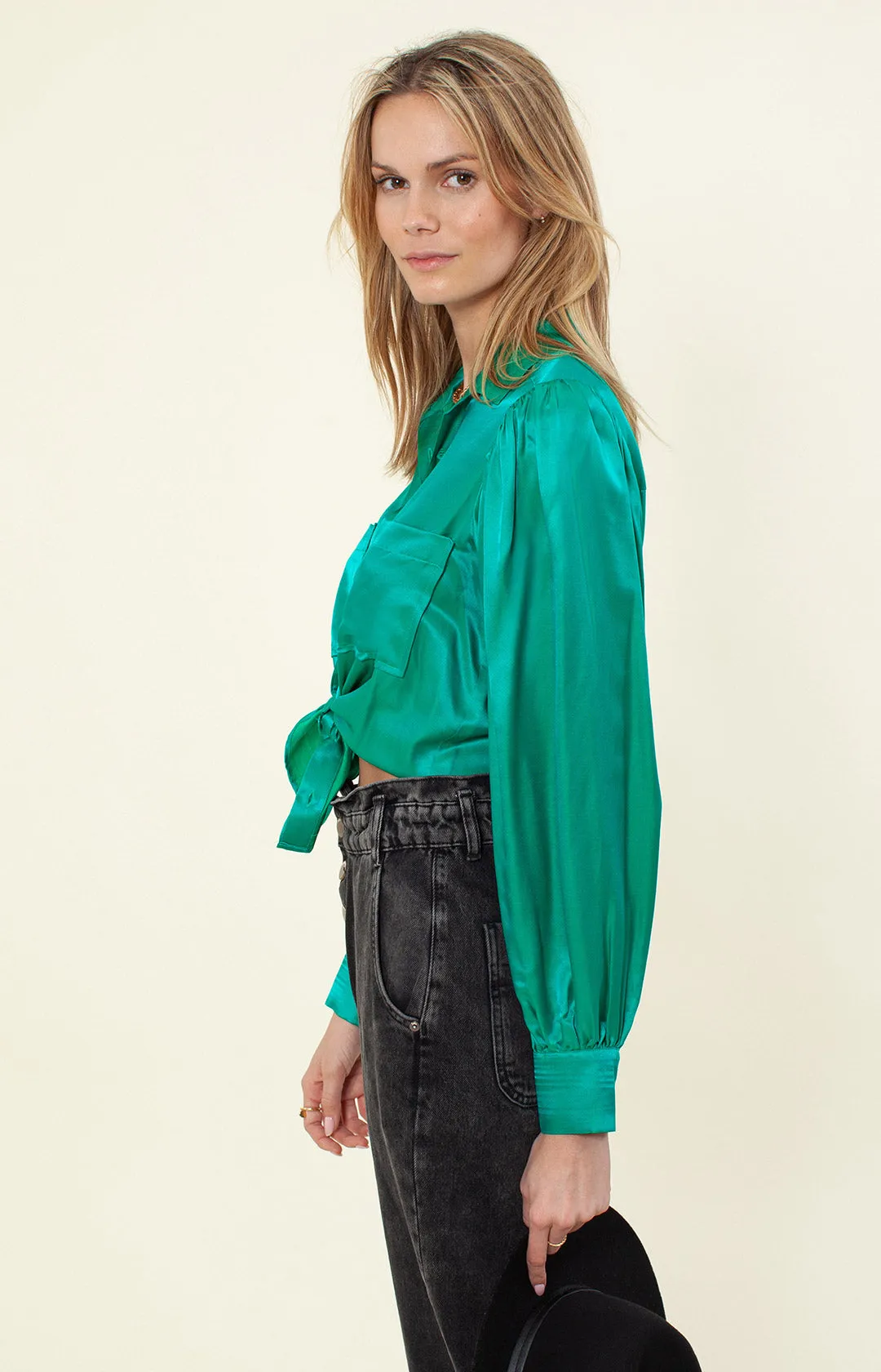 Yamei Solid Silk Top sold by Hale Bob product image thumbnail 3