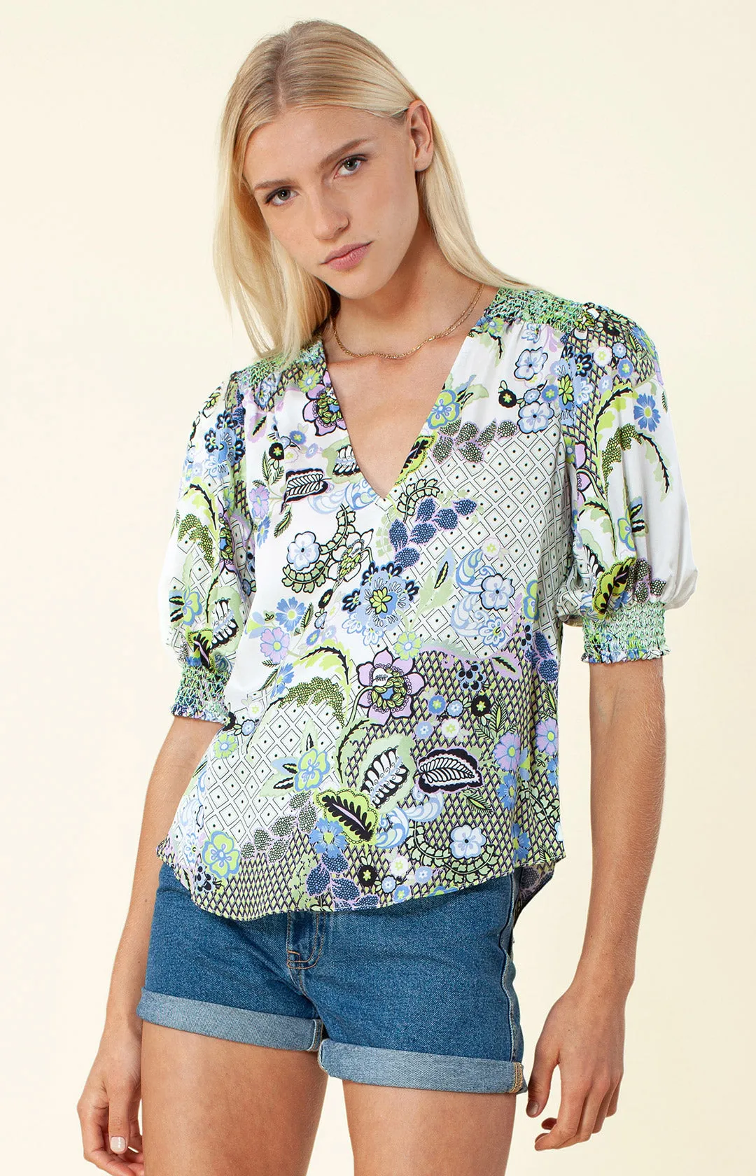 Kalinda Silk Top sold by Hale Bob