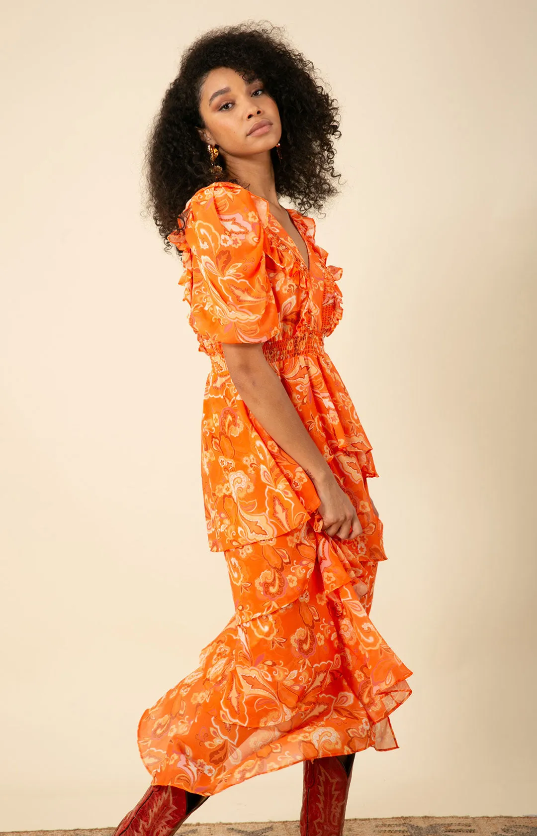 Dream Tiered Chiffon Dress sold by Hale Bob product image thumbnail 3