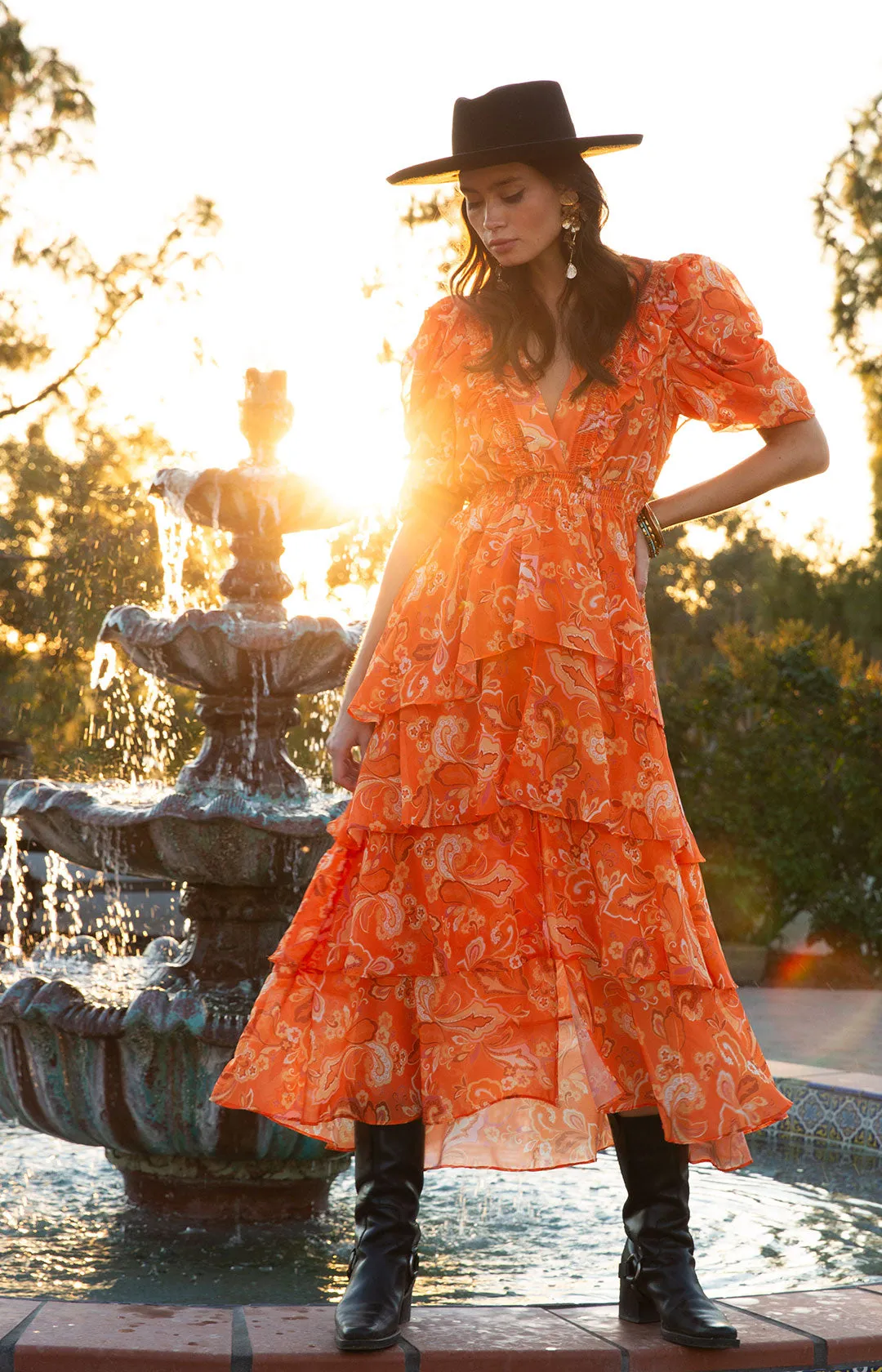 Dream Tiered Chiffon Dress sold by Hale Bob