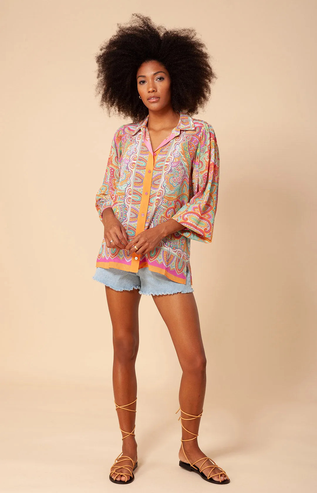 Gloria Silk Button Up Top sold by Hale Bob product image thumbnail 4