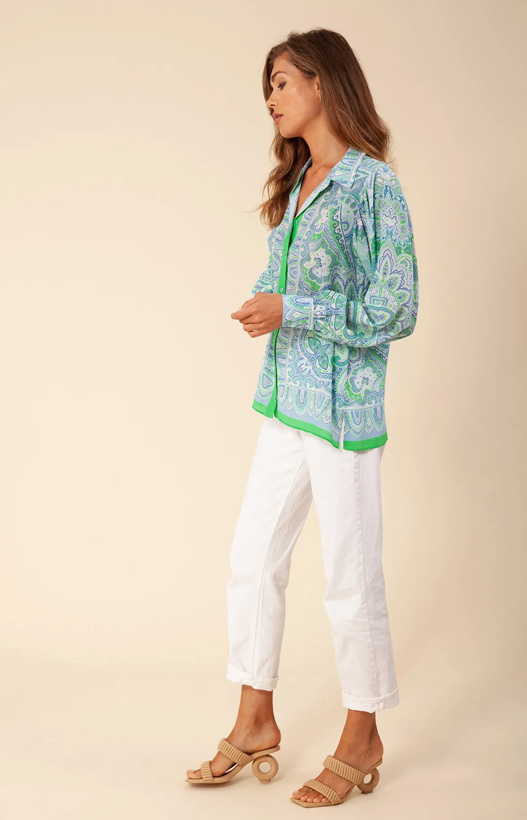Gloria Silk Button Up Top sold by Hale Bob product image thumbnail 2