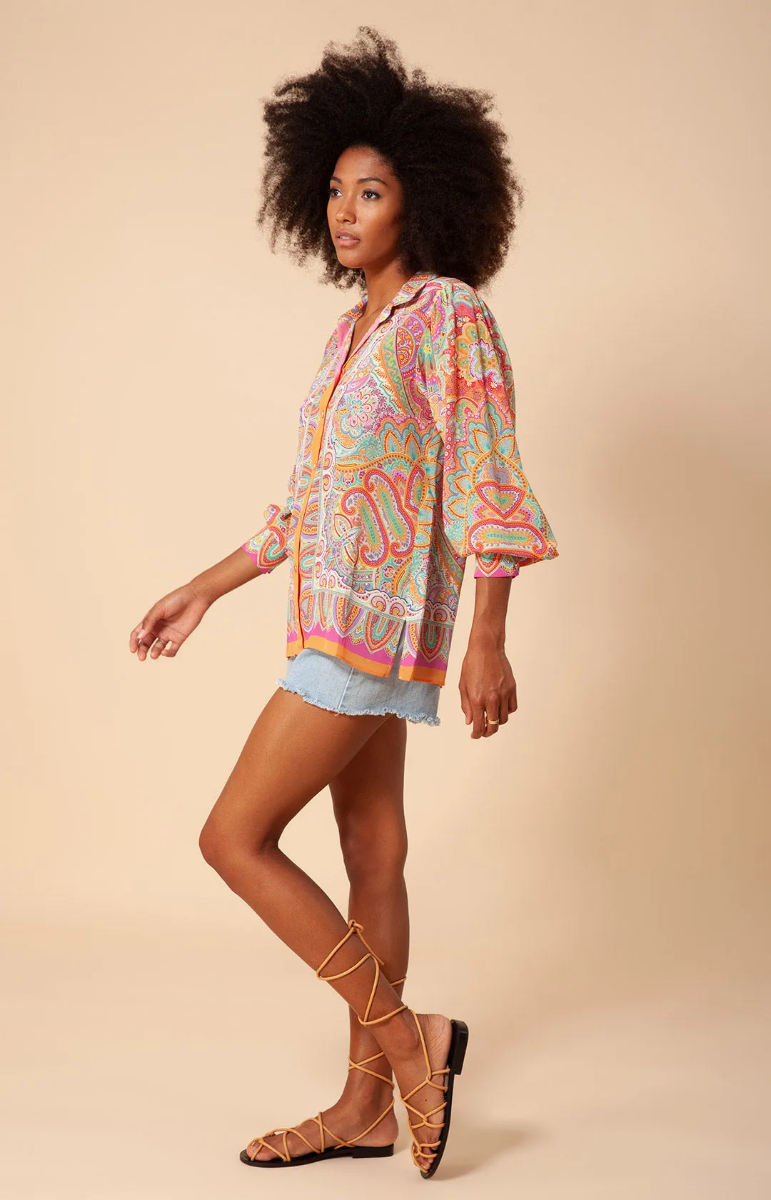 Gloria Silk Button Up Top sold by Hale Bob product image thumbnail 5