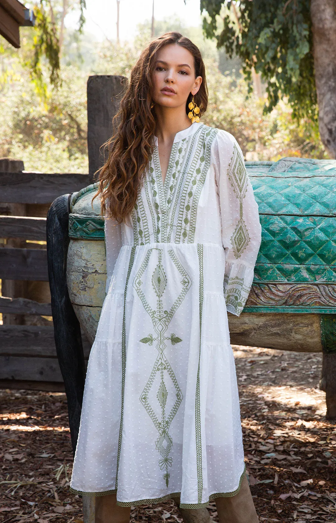 Tasha Embroidered Midi Dress sold by Hale Bob