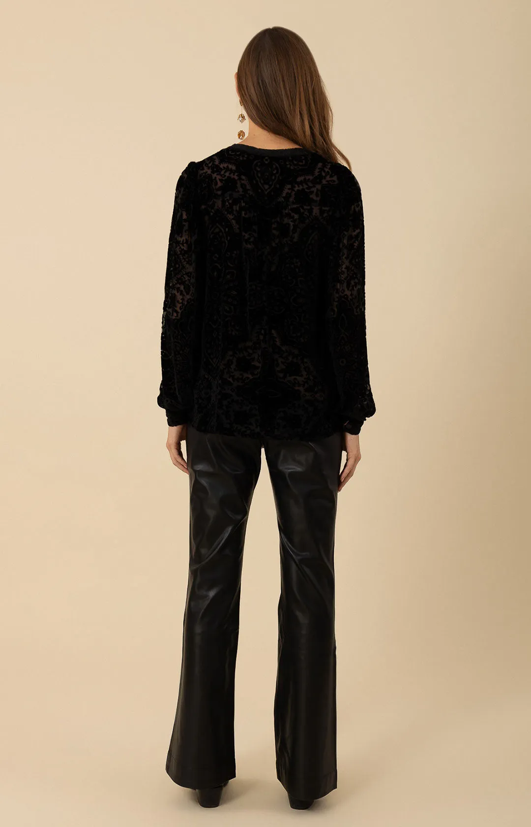 Keira Solid Velvet Burnout Top sold by Hale Bob product image thumbnail 2