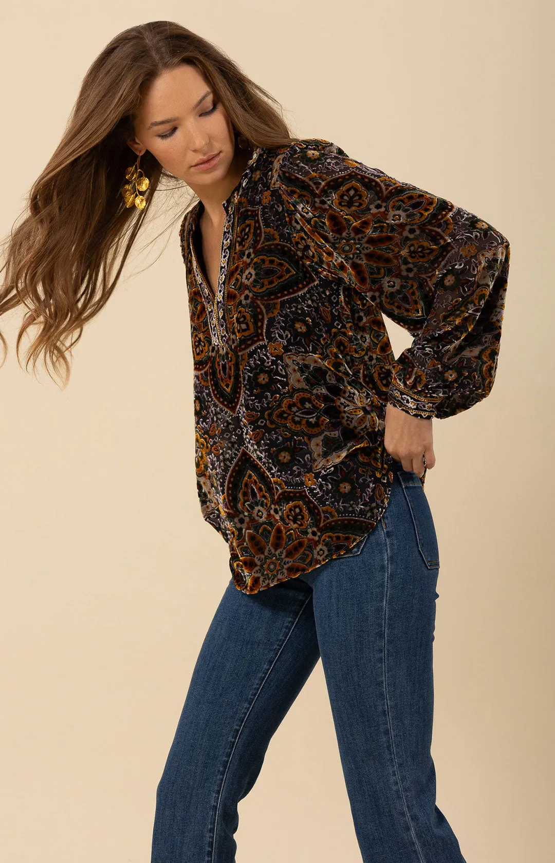 Keira Velvet Burnout Top sold by Hale Bob product image thumbnail 4