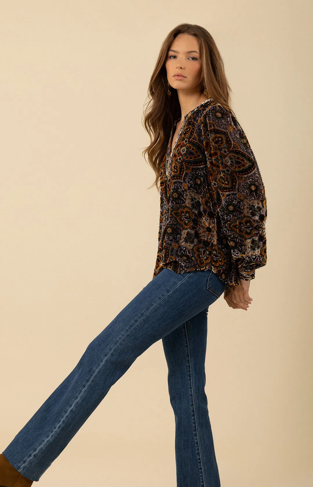 Keira Velvet Burnout Top sold by Hale Bob product image thumbnail 3
