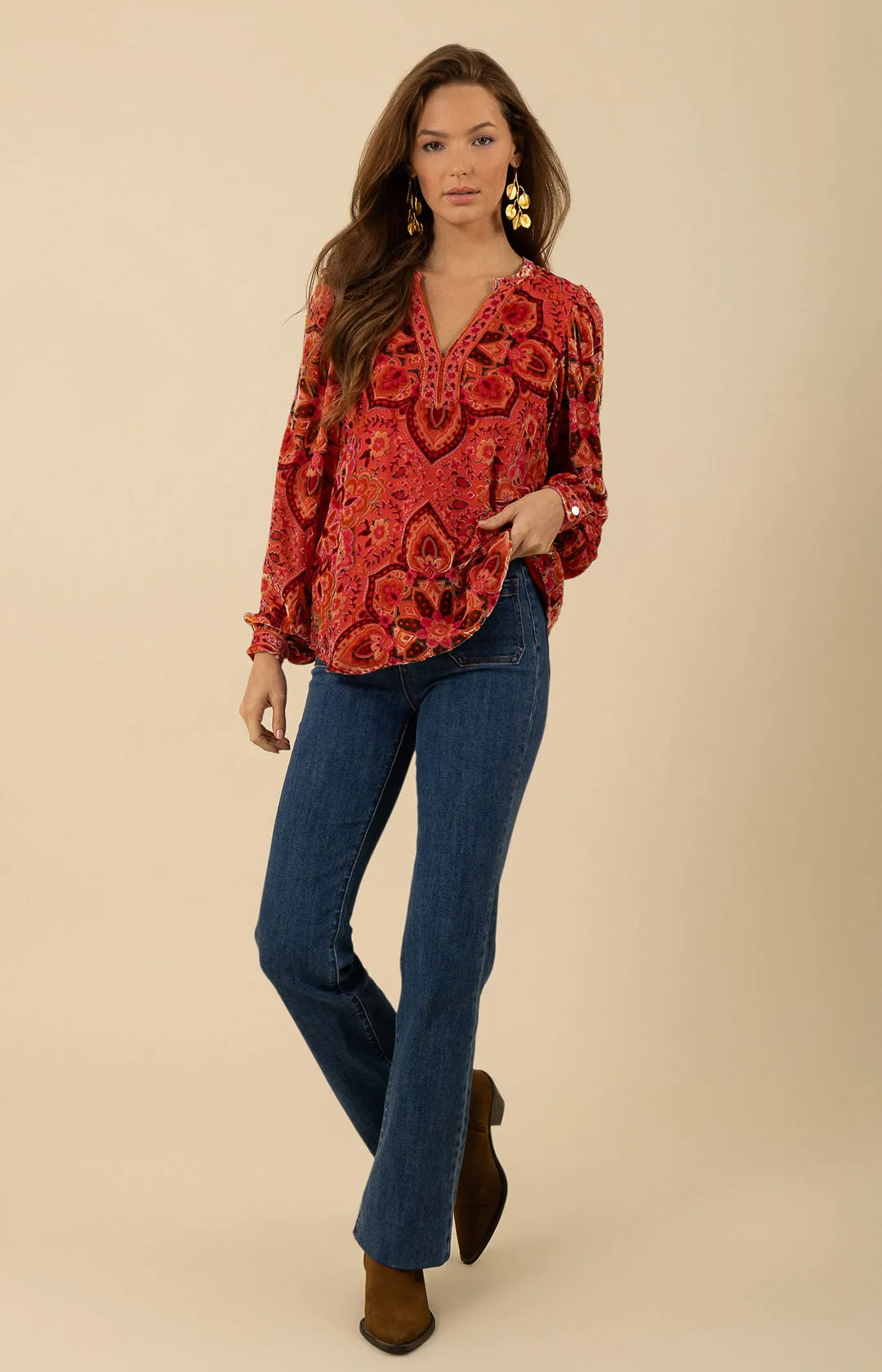 Keira Velvet Burnout Top sold by Hale Bob product image thumbnail 5