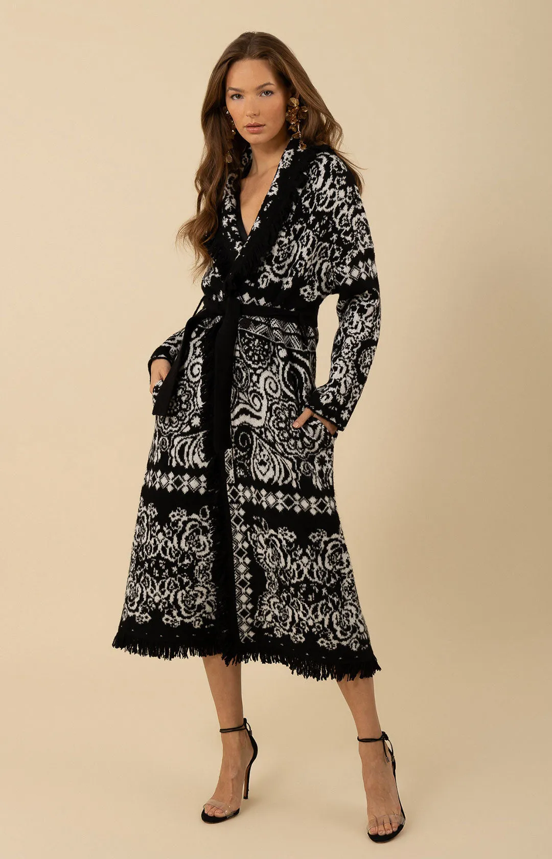 Haisley Wool Blend Jacquard Sweater Maxi sold by Hale Bob product image thumbnail 2