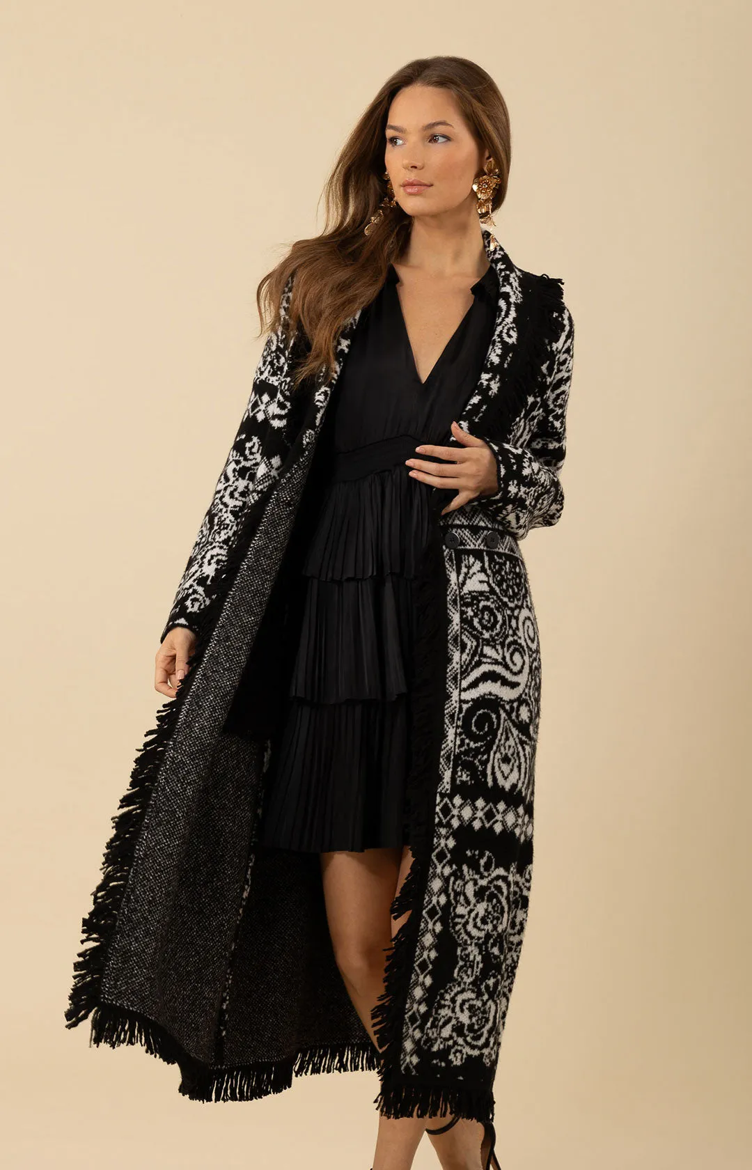 Haisley Wool Blend Jacquard Sweater Maxi sold by Hale Bob product image thumbnail 5