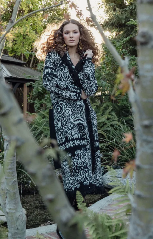 Haisley Wool Blend Jacquard Sweater Maxi sold by Hale Bob