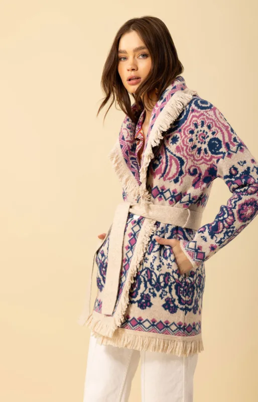 Haisley Wool Blend Jacquard Sweater sold by Hale Bob