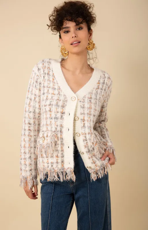 Jimena Boucle Cardigan sold by Hale Bob