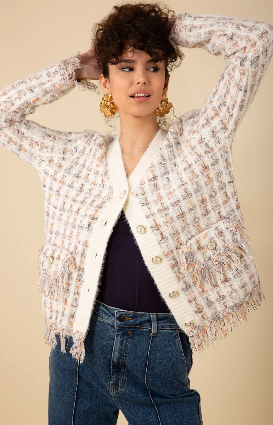 Jimena Boucle Cardigan sold by Hale Bob product image thumbnail 4