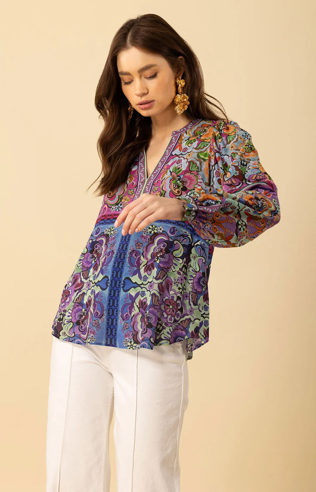 Mira Silk Top sold by Hale Bob product image thumbnail 3