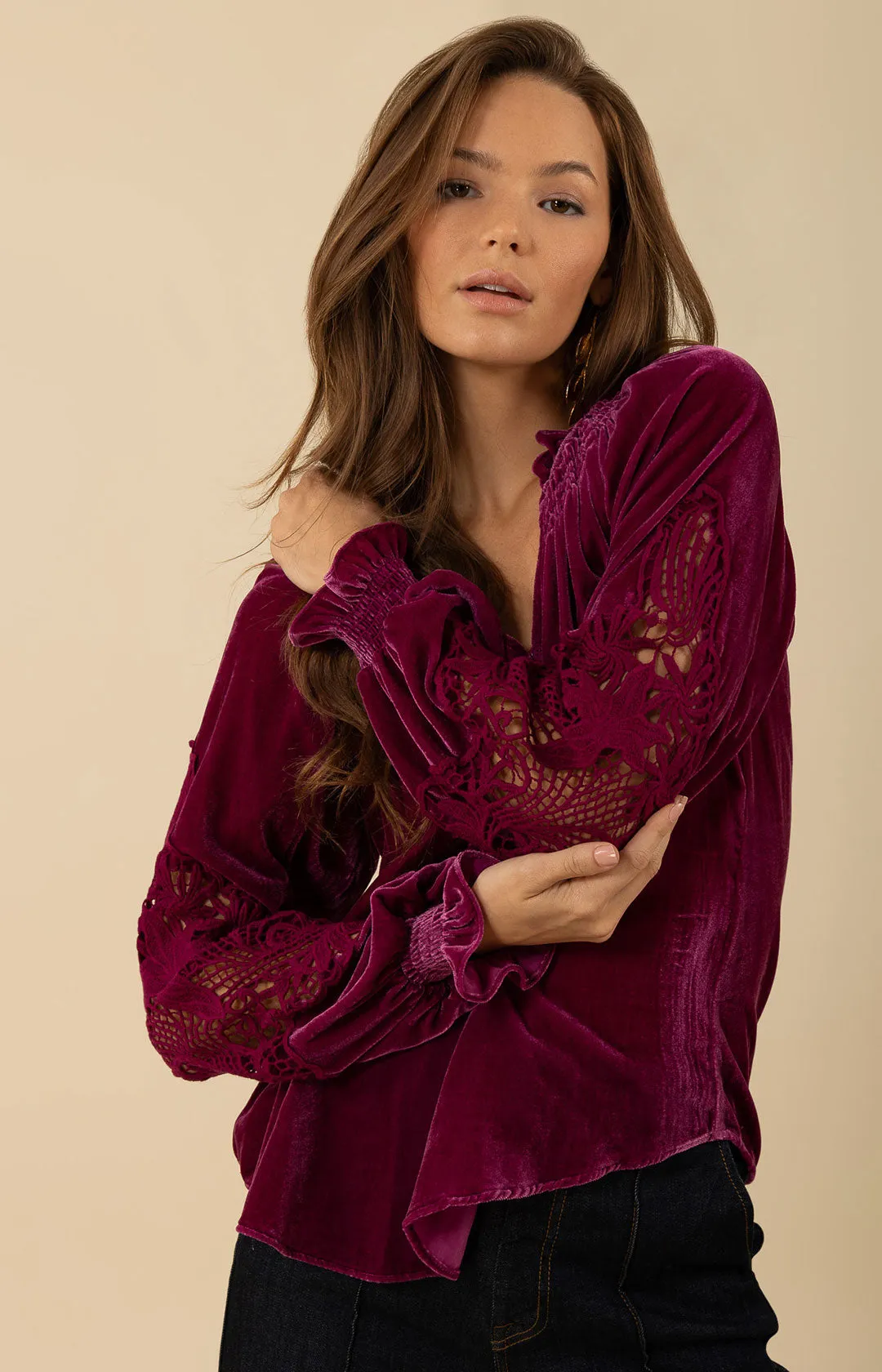 Amanda Velvet Top sold by Hale Bob