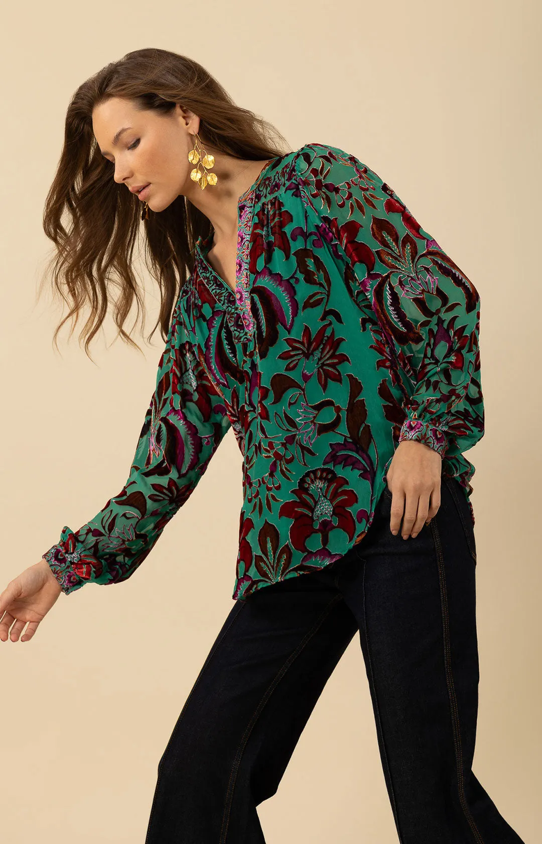 Danielle Velvet Burnout Top sold by Hale Bob product image thumbnail 3