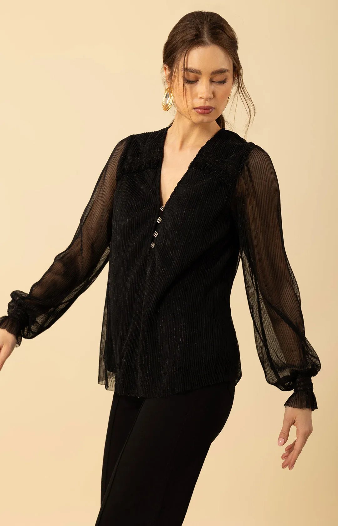 Jazlyn Crinkle Lurex Top sold by Hale Bob product image thumbnail 4