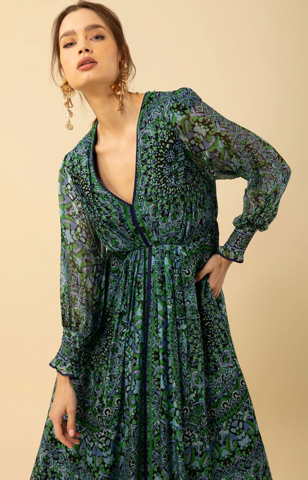 Jennifer Chiffon Maxi Dress sold by Hale Bob product image thumbnail 5