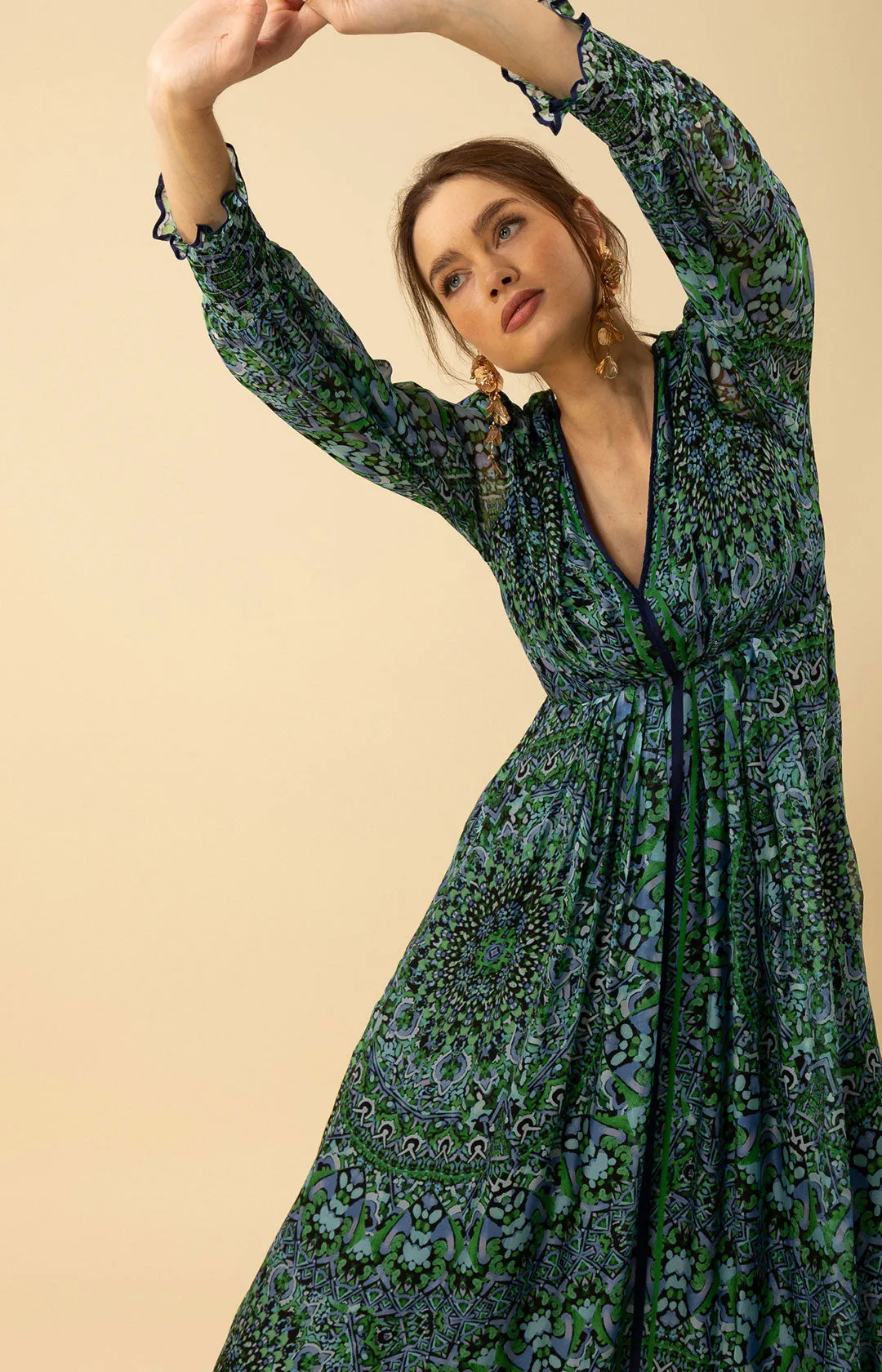 Jennifer Chiffon Maxi Dress sold by Hale Bob product image thumbnail 4