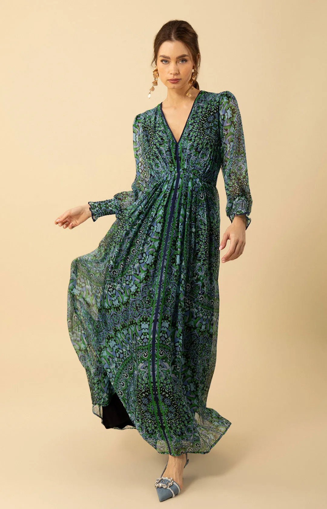 Jennifer Chiffon Maxi Dress sold by Hale Bob