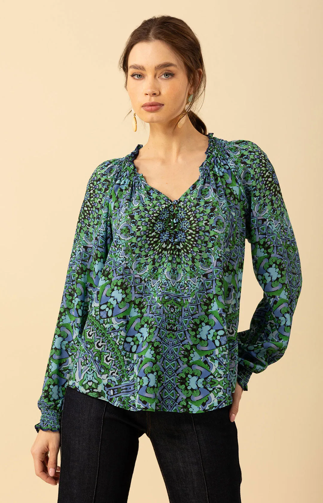 Wrenley Silk Top sold by Hale Bob