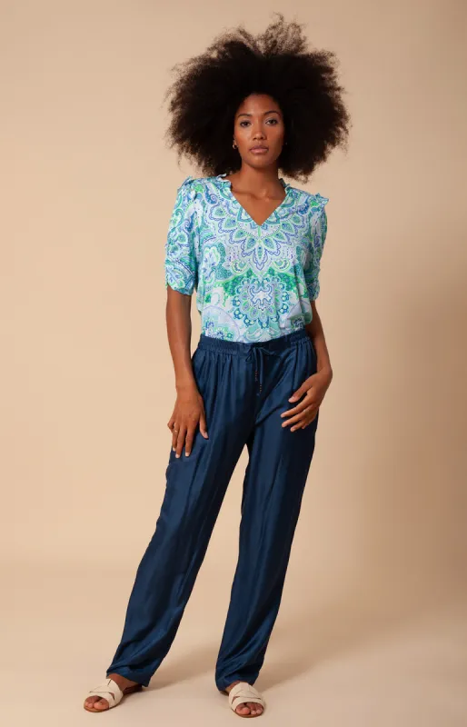 Emely Washed Solid Charmeuse Pant sold by Hale Bob