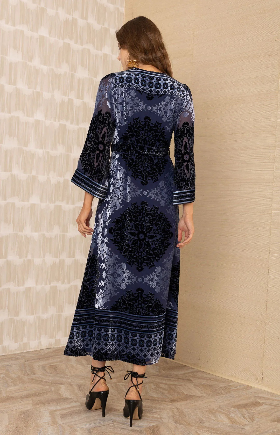 Helena Velvet Maxi Burnout Dress sold by Hale Bob product image thumbnail 3